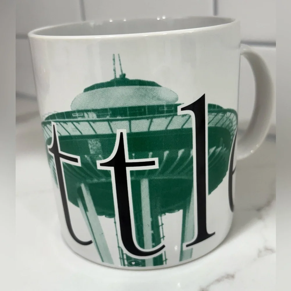Starbucks 1994 Seattle City‎ Mug Green Space Needle Thailand Vintage Rare